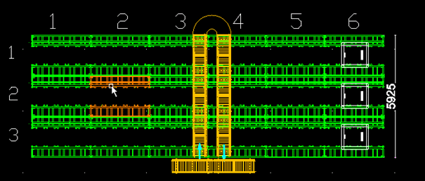 Automatic storage system design - top view